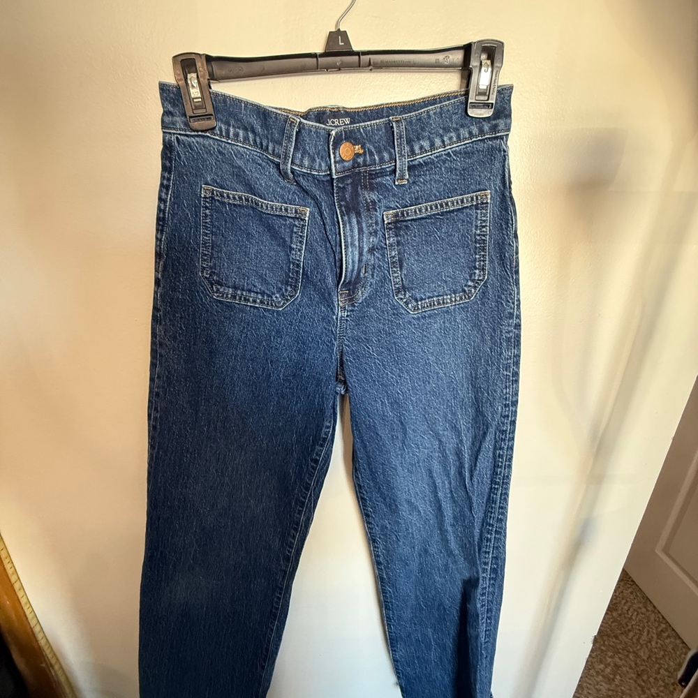 J. Crew Dark Blue Slim Wide Leg Jeans